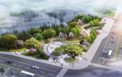 梁平新建街頭游園 提升城市形象帶來休憩空間
